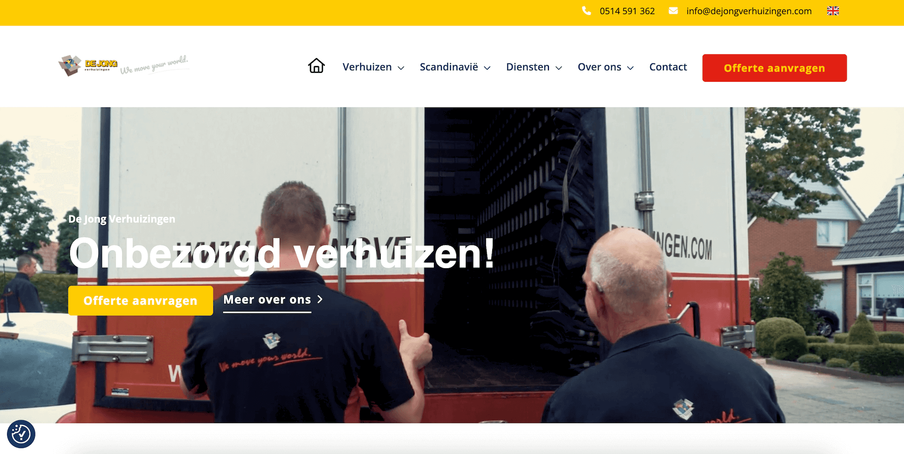 Nieuwe website De Jong Verhuizingen
